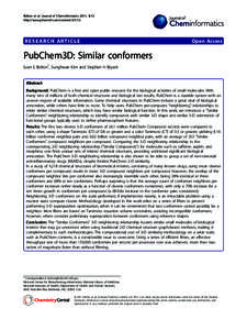 Bolton et al. Journal of Cheminformatics 2011, 3:13 http://www.jcheminf.com/contentRESEARCH ARTICLE  Open Access