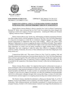 DISTRICT ATTORNEY  Release #www.queensda.org  QUEENS COUNTY