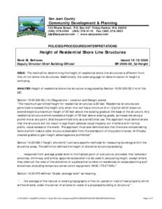 San Juan County  Community Development & Planning 135 Rhone Street, P.O. Box 947 Friday Harbor, WA[removed][removed]2116 Fax[removed]removed] | www.sanjuanco.com