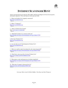 UNIT ONE  INTERNET SCAVENGER HUNT Answer each question by accessing the URL address and then searching the web site for the specific information requested. Write your answers in the space provided. 1. When was Pricketts 