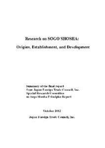 Summary  Research on SOGO SHOSHA:
