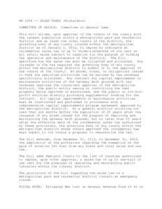 HB[removed]SALES TAXES (Richardson) COMMITTEE OF ORIGIN: Committee on General Laws  This bill allows, upon approval of the voters of the county with