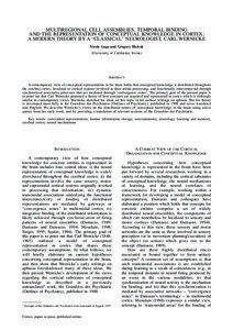 MULTIREGIONAL CELL ASSEMBLIES, TEMPORAL BINDING AND THE REPRESENTATION OF CONCEPTUAL KNOWLEDGE IN CORTEX: A MODERN THEORY BY A “CLASSICAL” NEUROLOGIST, CARL WERNICKE