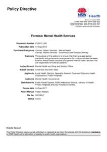 Forensic Mental Health Services