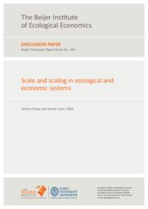 The Beijer Institute of Ecological Economics DISCUSSION PAPER Beijer Discussion Paper Series No. 154