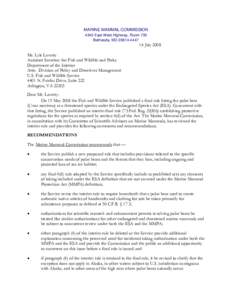 MARINE MAMMAL COMMISSION 4340 East-West Highway, Room 700 Bethesda, MD[removed]July 2008 Mr. Lyle Laverty