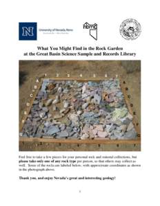What You Might Find in the Rock Garden at the Great Basin Science Sample and Records Library 1  2
