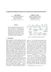 Graph Based Similarity Measures for Synonym Extraction from Parsed Text Einat Minkov Dep. of Information Systems University of Haifa Haifa 31905, Israel [removed]