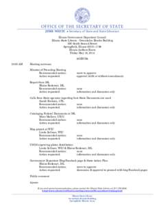 Illinois Government Depository Council Meeting Agenda May 16, 2014