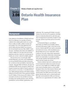 Chapter 3 Section Ministry of Health and Long-Term Care[removed]Ontario Health Insurance