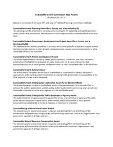 Sustainable Growth Planning Award for a County Large Jurisdiction