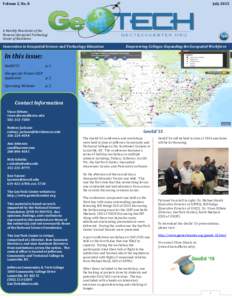 Volume 2, No. 8  July 2015 A Monthly Newsletter of the National Geospatial Technology