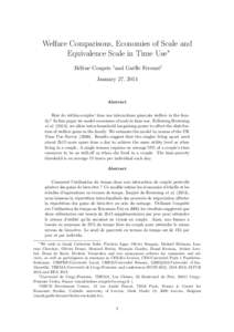 Welfare Comparisons, Economies of Scale and Equivalence Scale in Time Use∗ H´el`ene Couprie †and Ga¨elle Ferrant‡ January 27, 2014  Abstract