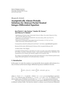 Asymptotically Almost Periodic  Solutions for Abstract Partial Neutral  Integro-Differential Equation