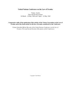 United Nations Conference on the Law of Treaties, volume III, [removed]: Documents of the Conference