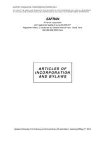 COURTESY TRANSLATION, FOR INFORMATION PURPOSE ONLY THE USE OF THE MASCULINE PRONOUN IN THIS DOCUMENT IS FOR CONVENIENCE ONLY AND ALL REFERENCES TO THE MASCULINE GENDER SHOULD BE UNDERSTOOD AS INCLUDING THE FEMININE WHERE