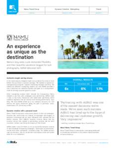 CASE STUDY  Namu Travel Group Dynamic Creative · Retargeting