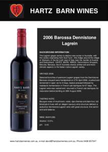 2006 Barossa Dennistone Lagrein final.pub (Read-Only)