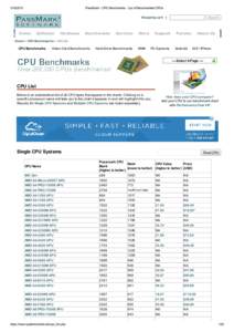 PassMark - CPU Benchmarks - List of Benchmarked CPUs Shopping cart |  Home