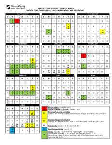 SIMCOE COUNTY DISTRICT SCHOOL BOARD SCHOOL YEAR CALENDAR[removed] – ELEMENTARY AND SECONDARY SEPTEMBER OCTOBER