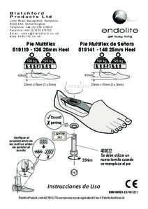 Blatchford Products Ltd L ist er R oad , Basing stoke, H a m p s h i r e , R G 22 4A H, Unite d King d o m Te l e p h o n e : + [removed][removed]
