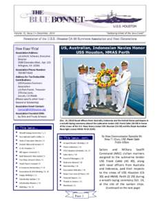 Volume 72, Issue 3 • December, 2014  “Galloping Ghost of the Java Coast” Newsletter of the U.S.S. Houston CA-30 Survivors Association and Next Generations