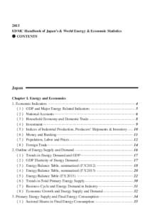 2015 EDMC Handbook of Japan’s & World Energy & Economic Statistics ● CONTENTS Japan Chapter I. Energy and Economics