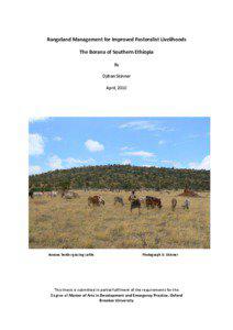 Rangeland Management for Improved Pastoralist Livelihoods The Borana of Southern Ethiopia By