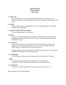 Heath Township Meeting Minutes MarchCall to order The regular monthly meeting of the Heath Township Board was called to order by
