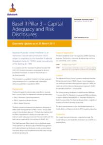 December 2010 Rabobank Australia Limited Basel II Pillar 3 – Capital Adequacy and Risk Disclosures
