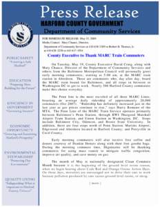 Department of Community Services FOR IMMEDIATE RELEASE: May 15, 2009 Media Contact: Mary Chance, Director, Department of Community Services at[removed]or Robert B. Thomas, Jr. at[removed]or[removed]