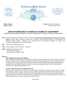 Media Advisory March 5, 2014 Contact: Janet Chin, Comm Dir[removed]office