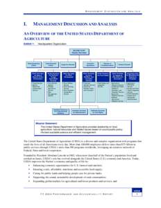 USDA Performance and Accountability Report FY 2004 I. Management Discussion and Analysis