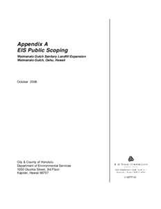 Impact assessment / Honolulu County /  Hawaii / Honolulu / Nānākuli /  Hawaii / Environmental impact statement / Nanakuli High and Intermediate School / Waimānalo /  Hawaii / Makakilo /  Hawaii / Geography of the United States / Hawaii / Kapolei /  Hawaii