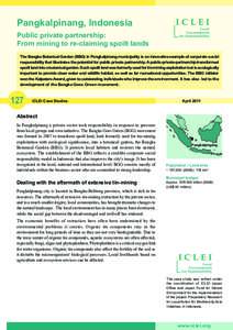 ICLEI / Bangka Island / Pangkal Pinang / Bangka–Belitung Islands / Ecosystem services / Environment / Sustainable development / Sustainability