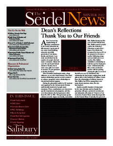 SeidelNews Samuel W. & Marilyn C. Seidel School of Education & Professional Studies The  Visit Us On the Web