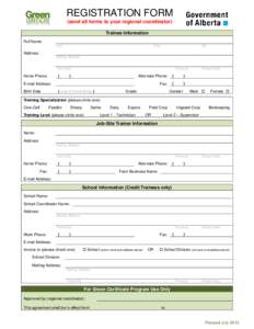 Green Certificate Registration Form