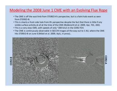 CME Morphology and Kinematics from Comprehensive STEREO Observations  Brian Wood, Russ Howard, Simon Plunkett, Dennis Socker, Arnaud Thernisien Naval Research Lab, Space Sciences Division