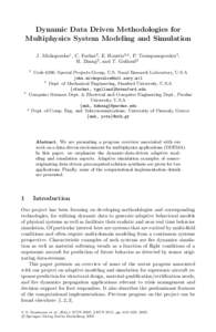 LNCS[removed]Dynamic Data Driven Methodologies for Multiphysics System Modeling and Simulation