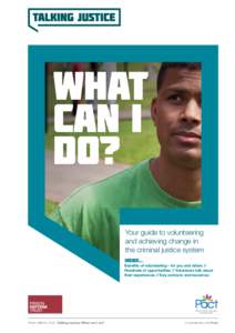 what can i do? Your guide to volunteering and achieving change in the criminal justice system