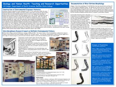 Geology and Human Health: Teaching and Research Opportunities Jill Singer, Department of Earth Sciences, Buffalo State College Construction of Environmental Exposure Histories Seventeen students completed a poster assign