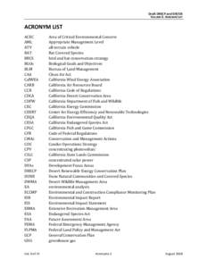 Draft DRECP and EIR/EIS VOLUME II. ACRONYM LIST ACRONYM LIST ACEC AML