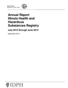 State of Illinois Department of Public Health Annual Report Illinois Health and Hazardous