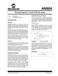 AN884 Driving Capacitive Loads With Op Amps Author: Kumen Blake Microchip Technology Inc.