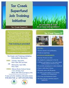 Job Training Initiative (April[removed]for Tar Creek Superfund Site, Ottawa County, Oklahoma