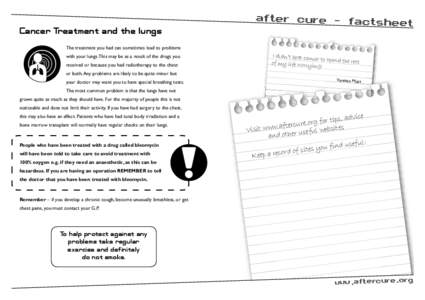 CCLG - AfterCure - Cancer Treatment and the lungs