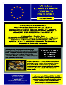 UW-Madison  EUROPEAN UNION CENTER OF EXCELLENCE Fall 2010 Events