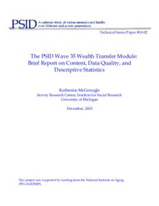 Panel Study of Income Dynamics