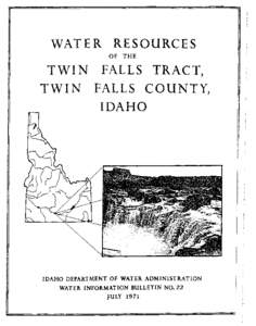 Water Resources of the Twin Falls Tract, Twin Falls County, Idaho