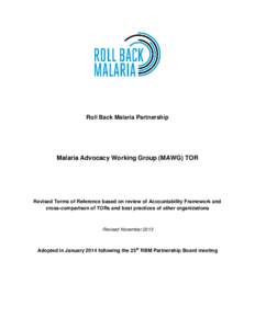 Malaria Advocacy Working Group (MAWG) TOR